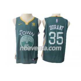 Camiseta Hombre Golden State Warriors Kevin Durant 35 Nike 2017-18 Verde Swingman